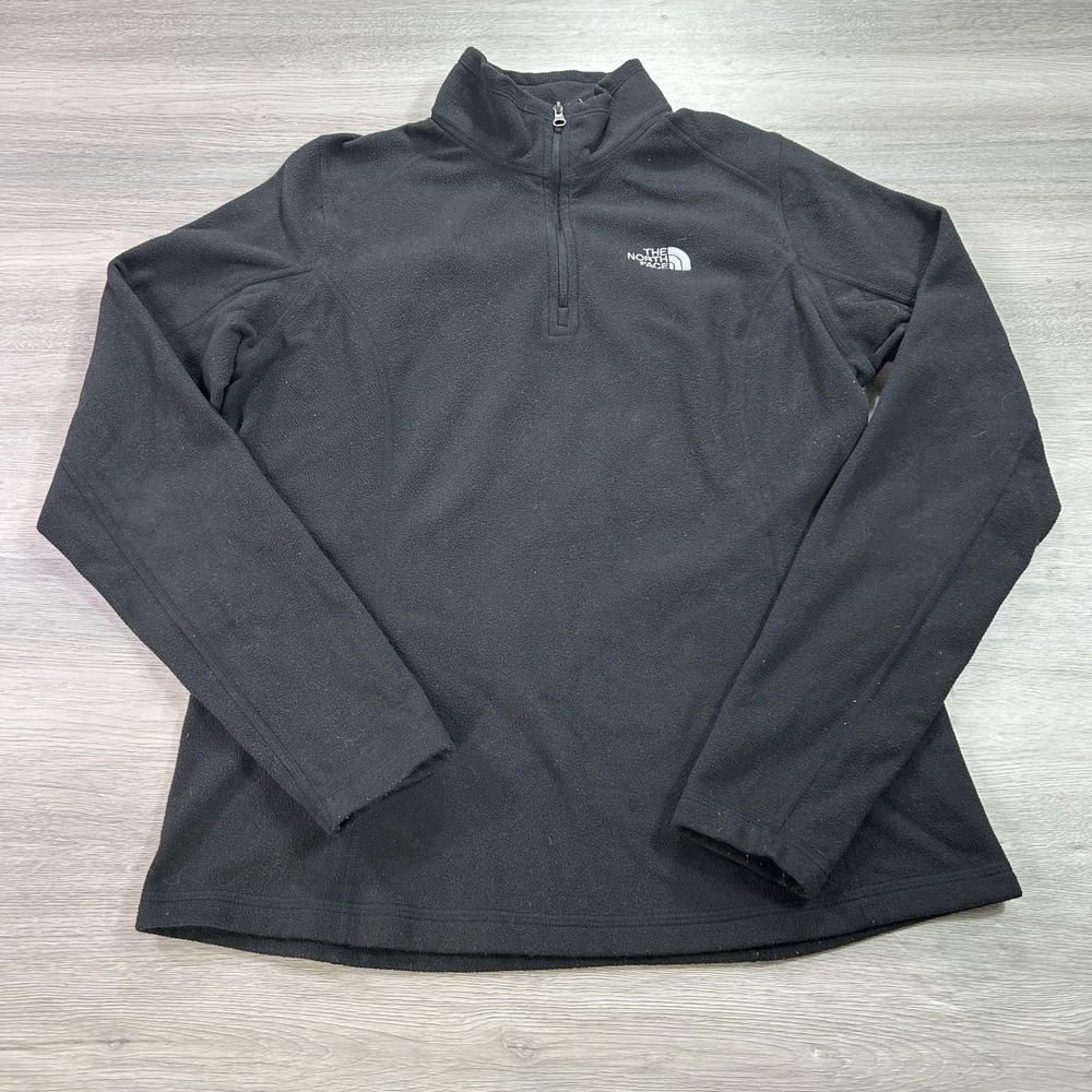 The North Face Pullover Womens Medium Black Fleece Quarter Zip Embroidered Logo
